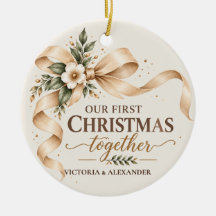Primeiro Natal Juntos Fita Champanhe Recém-Casados