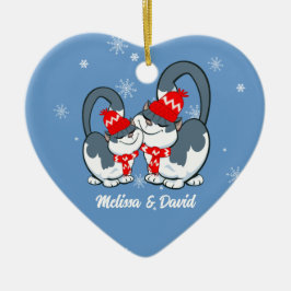 Ornamento De Cerâmica Primeiro Natal Juntos. Natal personalizado