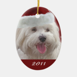 Ornamento De Cerâmica Primeiro Natal maltês alegre personalizado Ornamen