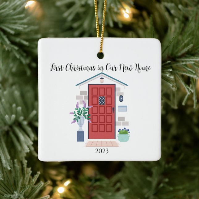 Ornamento De Cerâmica Primeiro Natal na nossa nova casa (Árvore)
