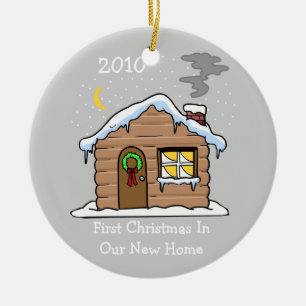 Ornamento De Cerâmica Primeiro Natal Na Nossa Nova Casa 2010 (Cabina)