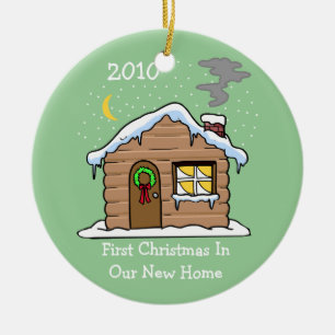 Ornamento De Cerâmica Primeiro Natal Na Nossa Nova Casa 2010 (Cabina)