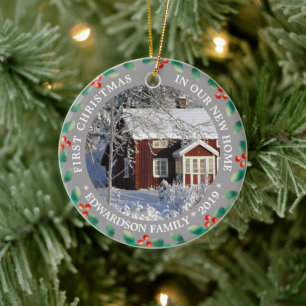 Ornamento De Cerâmica Primeiro Natal na nossa nova foto da Casa