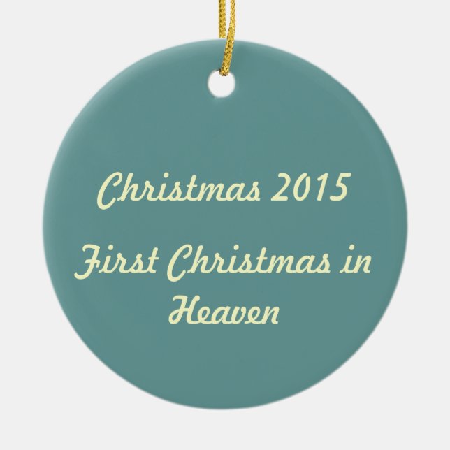 Ornamento De Cerâmica Primeiro Natal no céu 2015 (Frente)