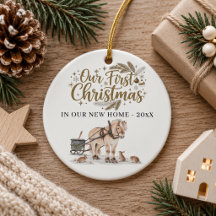 Primeiro Natal Nova Casa Inverno Cavalo
