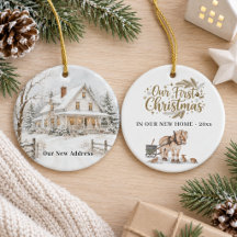 Primeiro Natal Nova Casa Inverno Cavalo Foto