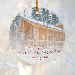 Ornamento De Cerâmica Primeiro Natal Novo Novo Script de Fotografia Pers