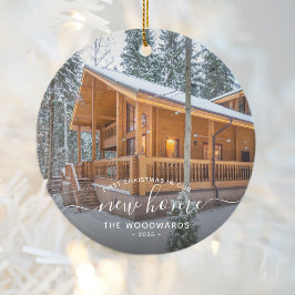 Ornamento De Cerâmica Primeiro Natal Novo Script Branco de Fotografias P