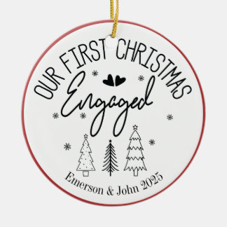 Ornamento De Cerâmica Primeiro Natal Personalizado Envolvido