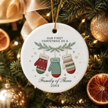 Primeiro Natal Personalizado para Família de Três