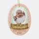 Ornamento De Cerâmica Primeiro Natal Pink Bebê Foto e Nome Globo de Neve (Verso)