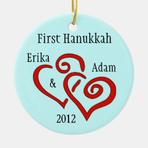 Ornamento De Cerâmica Primeiro Pedido de Hanukkah Personalizado