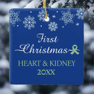 Ornamento De Cerâmica Primeiro Transplante Personalizado em Floco de Nev