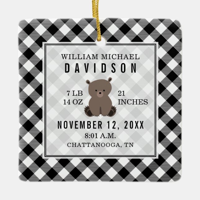 Ornamento De Cerâmica Primeiros natalinos Estados de Bebê Detalhes do Ur (Frente)