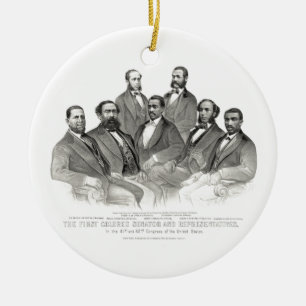 Ornamento De Cerâmica Primeiros senador e representantes coloridos