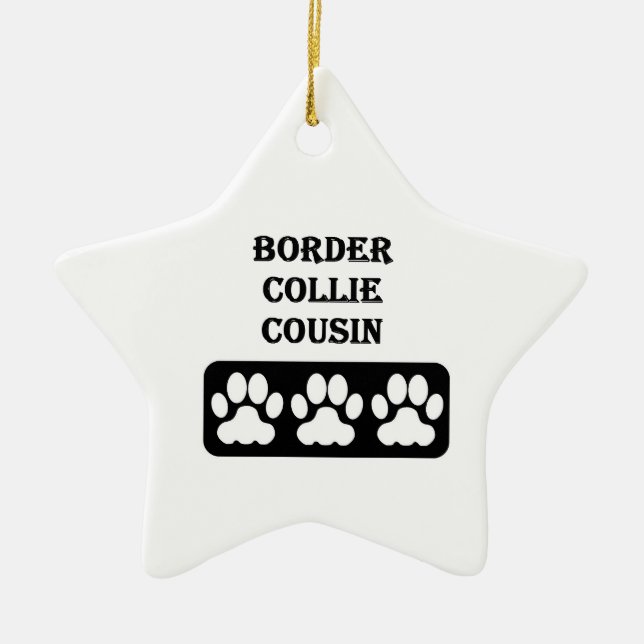Ornamento De Cerâmica Primo Border Collie (Frente)