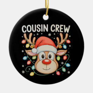 Ornamento De Cerâmica Primo Crew Reindeer Natal Feriado das Luzes de Nat