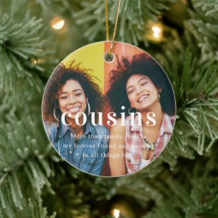 Ornamento De Cerâmica Primo Presente de Natal com Foto Sentimental