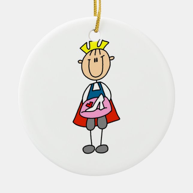 Ornamento De Cerâmica Prince Com Slipper De Vidro (Frente)