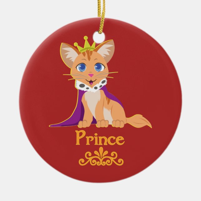 Ornamento De Cerâmica Prince Kitten (Frente)
