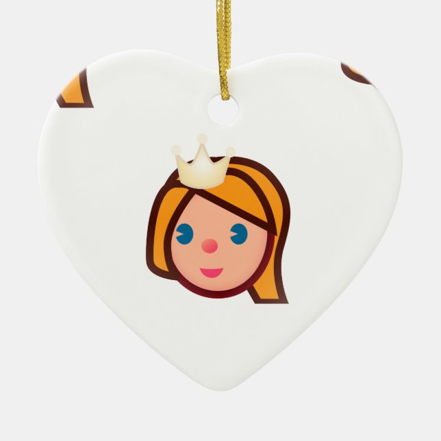 Ornamento De Cerâmica princesa emoji (Frente)