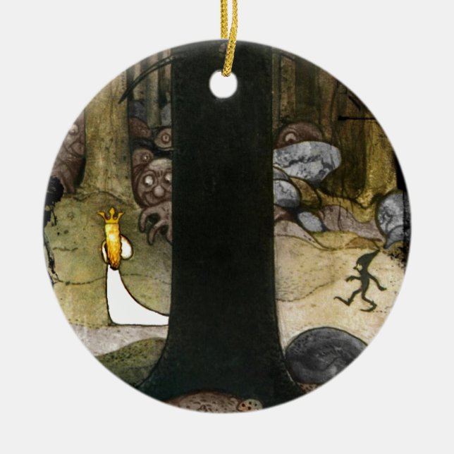 Ornamento De Cerâmica Princesa na floresta (Frente)