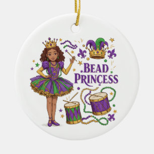 Ornamento De Cerâmica Princesa personalizada de fotografia - Mardi Gras