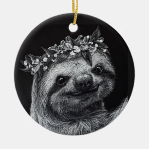 Ornamento De Cerâmica Princesa Sloth