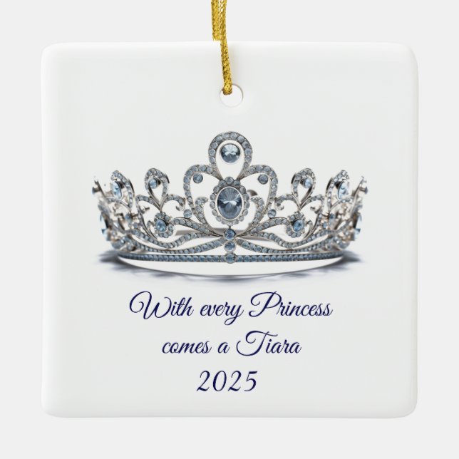 Ornamento De Cerâmica Princesa Tiara Ornament (Frente)