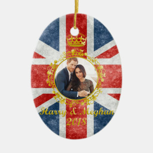 Ornamento De Cerâmica Príncipe Harry e Meghan Markle