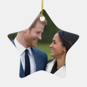 Ornamento De Cerâmica Príncipe Harry e Meghan Markle Casamento Real