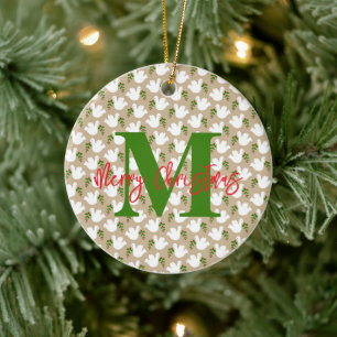 Ornamento De Cerâmica PRINCÍPIO DA PÁGINA DA Paz Feliz Natal