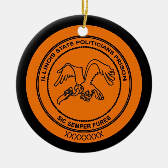 Ornamento De Cerâmica Prisão de Políticos do Estado do Illinois (Frente)