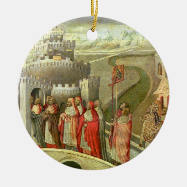 Ornamento De Cerâmica Procissão de St Gregory ao St. Angelo de Castel (Frente)