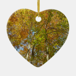 Ornamento De Cerâmica Procurando Folhagem Colorida no outono III