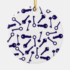 Ornamento De Cerâmica Produto de Padrão Azul Chave