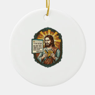 Ornamento De Cerâmica Produto de revisão de Jesus Influenciador Ruim Fal