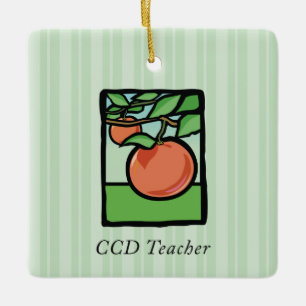 Ornamento De Cerâmica Professor de CCD Obrigado, Apple