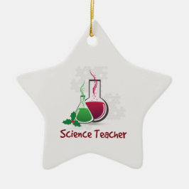 Ornamento De Cerâmica Professor de Ciências, Experiências Feliz Natal