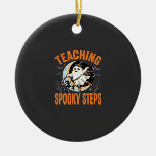 Ornamento De Cerâmica Professor de Dança de Halloween Passos Assustadore