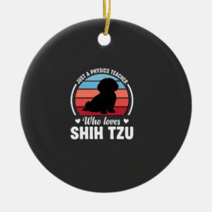 Ornamento De Cerâmica Professor de Física Amante do Cão Shih Tzu