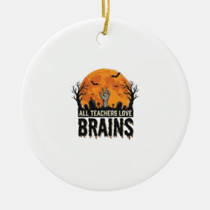 Ornamento De Cerâmica Professor de Halloween Cérebros Design Vetorial Vi