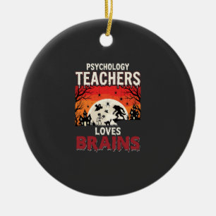 Ornamento De Cerâmica Professor de Psicologia do Halloween Ama Horror de