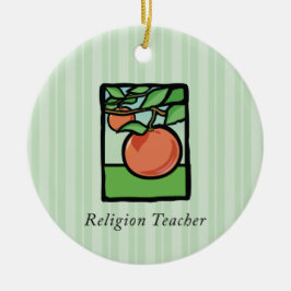 Ornamento De Cerâmica Professor de Religião Obrigado, Maçã