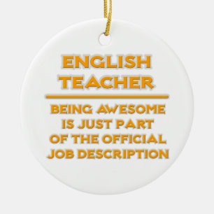 Ornamento De Cerâmica Professor Incrível de Inglês. Descrição do Trabalh