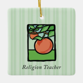 Ornamento De Cerâmica Professor Religioso Obrigado, Maçã