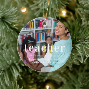 Ornamento De Cerâmica Professora   Foto do Natal Sentimental Keepsasasaa