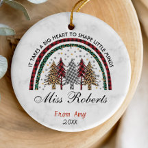 Professora obrigado árvores do arco-íris de Natal