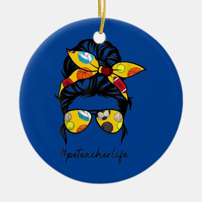 Ornamento De Cerâmica Professores Pe-Life Desportistas Educação Física (Frente)