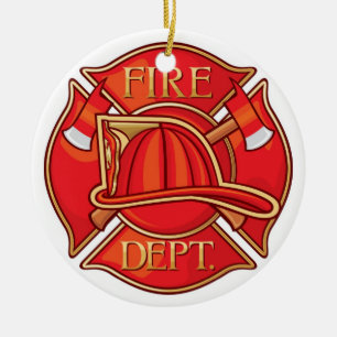 Ornamento De Cerâmica Profissões - Combate a Incêndios - SRF